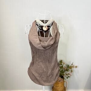 Stunning vintage y2k brown layered cowl neck tank top